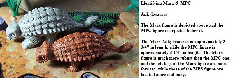 Marx 1971 Type I Ankylosaurus Dinosaur Waxy Light Green.