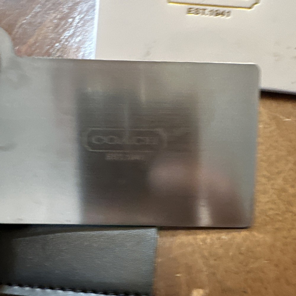 Coach Pocket Mirror Black Leather