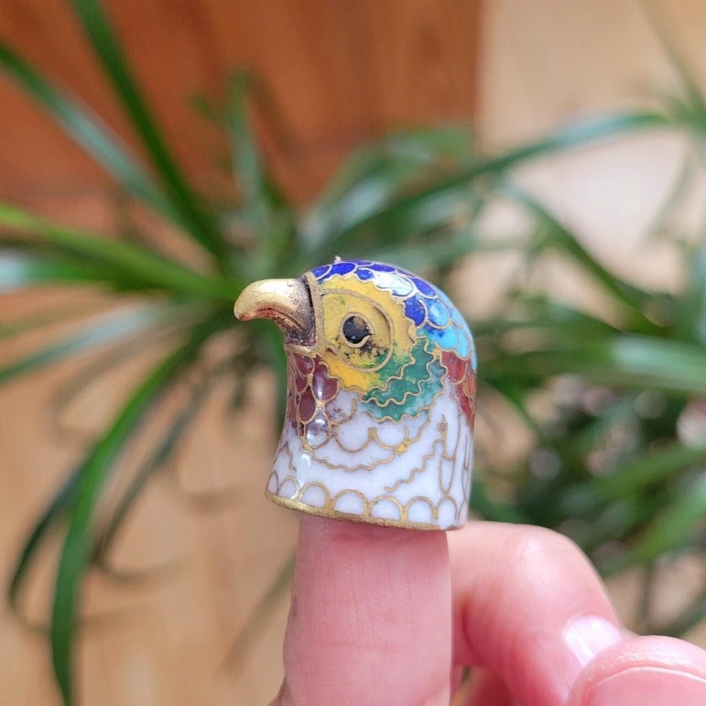 *RARE* Vintage Cloisonne Bird Thimble