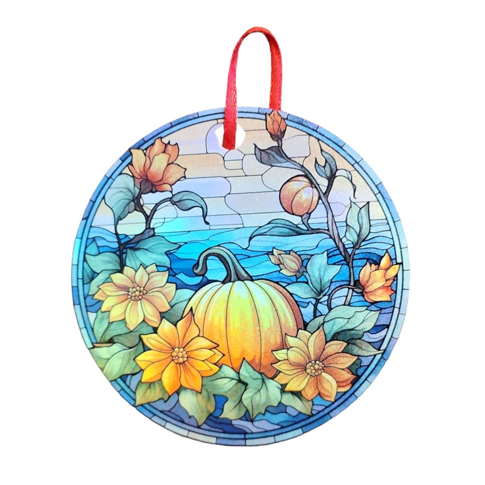 Pumpkin Patch 2 Design Holographic Fall Ornament
