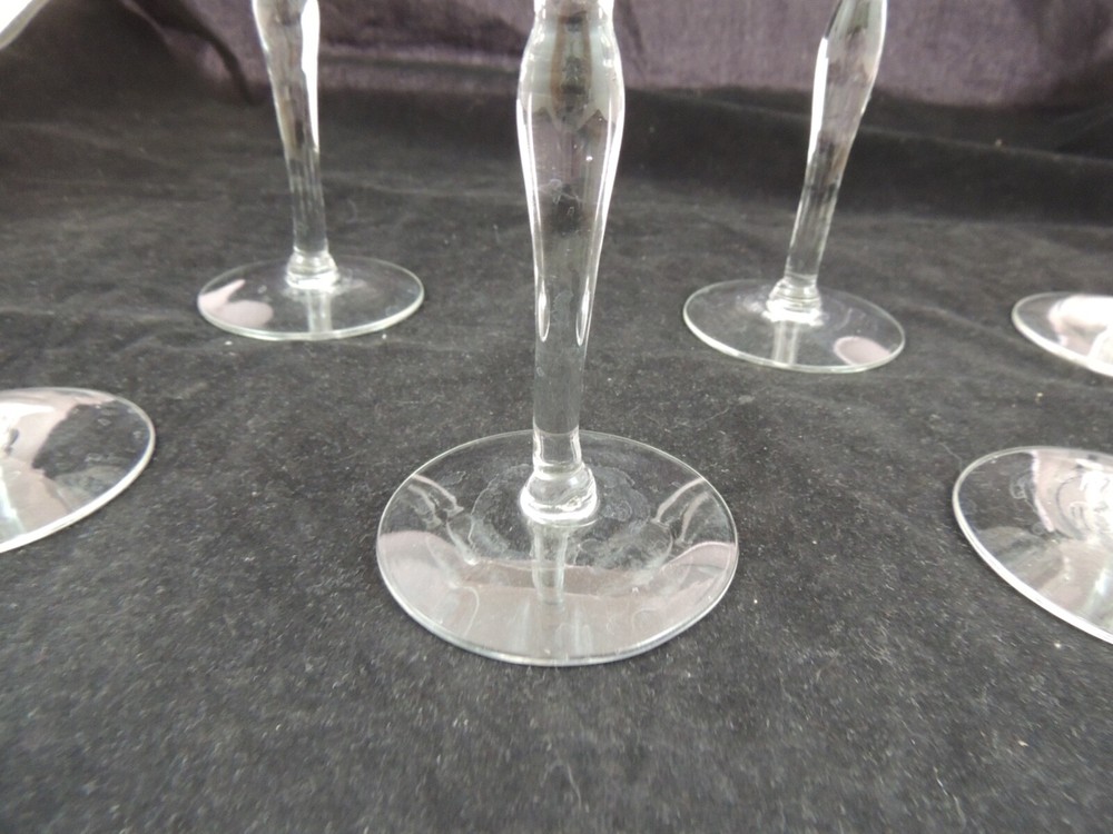 Unknown maker Water Goblet Etched Glass Optic Floral Etched