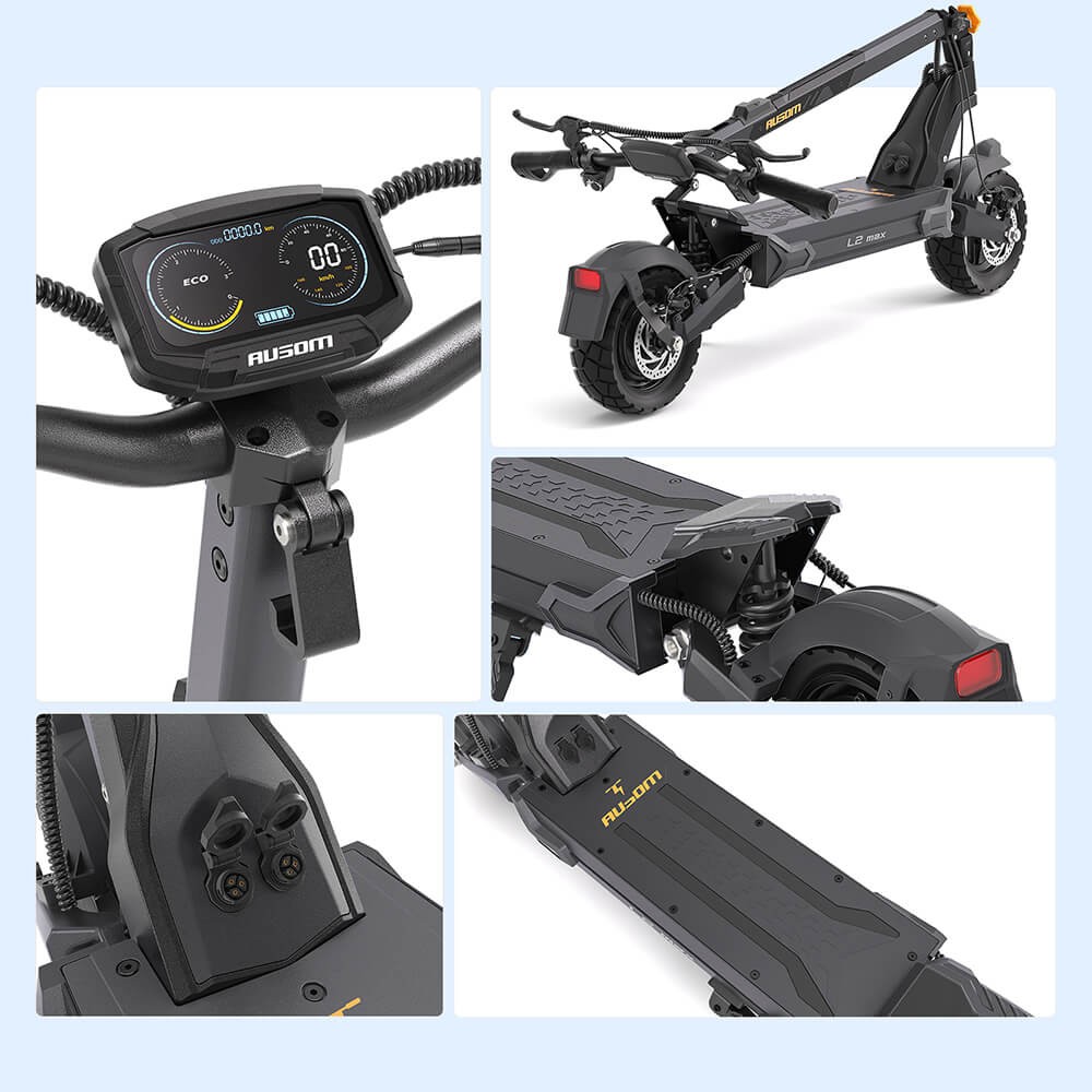 Ausom L2 Max Electric Scooter,1000W Motor,56mi Max Operating Range,E-Scooters