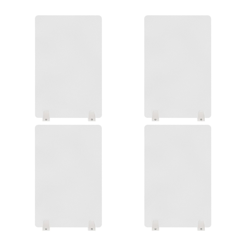 4 PCS Desk Divider Privacy Screen Panel with Clamps Acrylic Office Partition