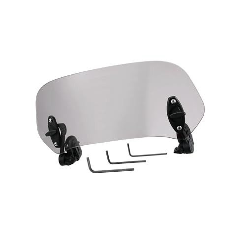 28.5cm Motorcycle Windshield Motorcycle Wind Deflector Grey Lens Adjustable