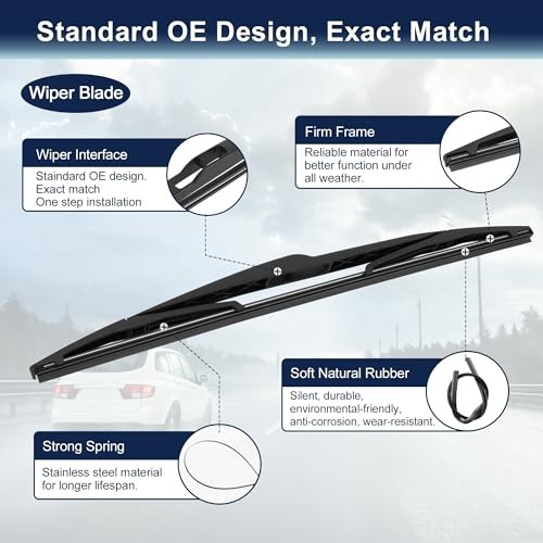 Rear Windshield Wiper Blade Arm Set for Mazda 3 Hatchback 05-07
