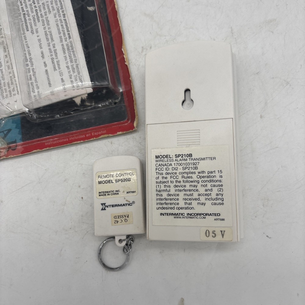 Intermatic Wireless Alarm SP2108 Motion Sensor White With Remote Control