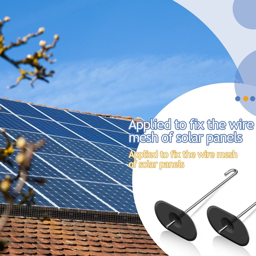 Solar Panel Bird Guard Fastener Clips Kit for One Size, silver