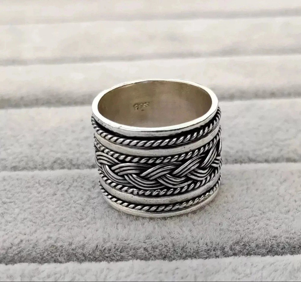 925 Sterling Silver, Solid Silver, Band Ring, Unisex, Oxidized Band