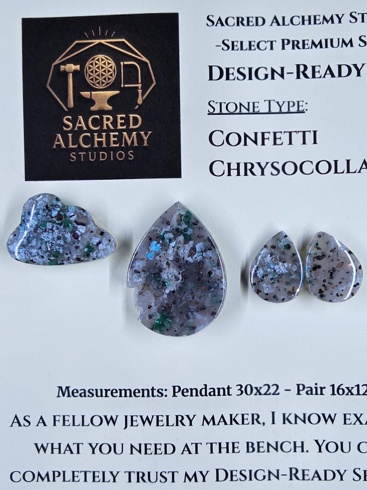 Tear Shape - Confetti Chrysocolla - Sacred Alchemy Select - Design-Ready Set