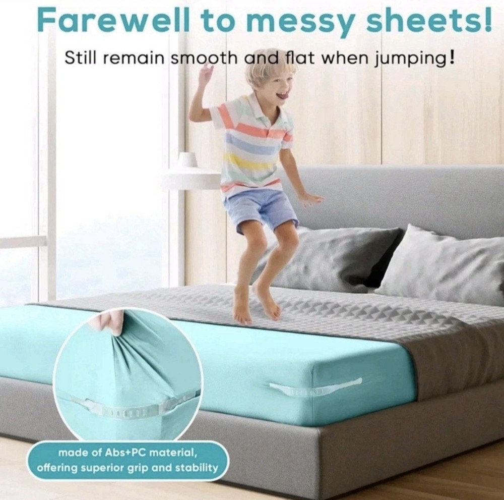 Lock Sheet Holders Keep Sheets Tight Heavy Duty Bed Sheet Holder Corner - Gray