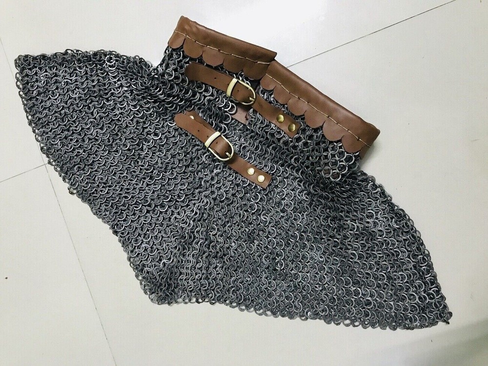9mm Collar Chainmail oil finished Mild Steel Flat Riveted+Solid Ring