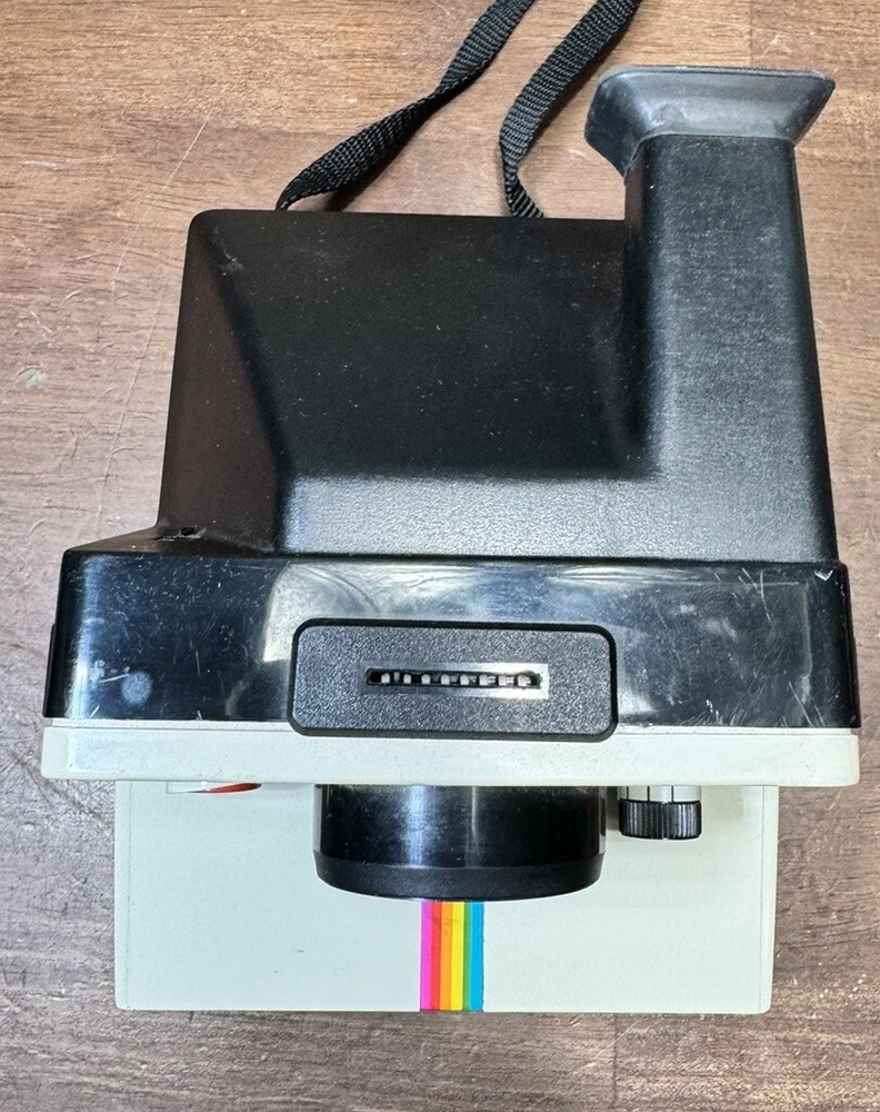Vintage Polaroid One Step Rainbow Instant Land Camera With Strap UNTested
