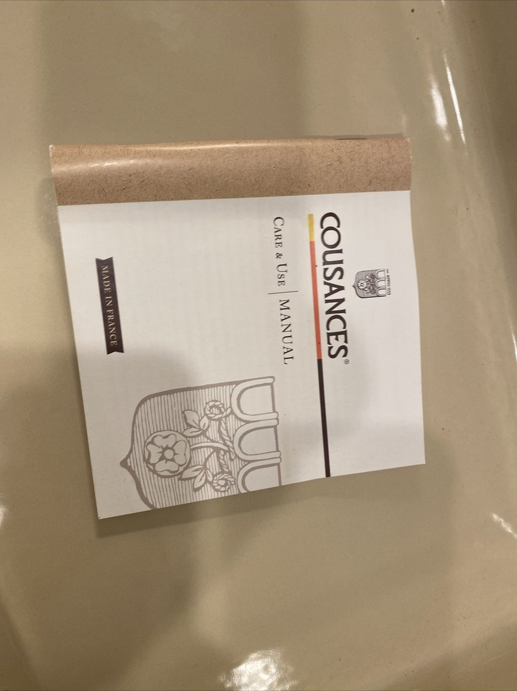 COUSANCES Large Roasting Rectangular Enamel Cast Iron 5.75 Quart QT Red Cerise