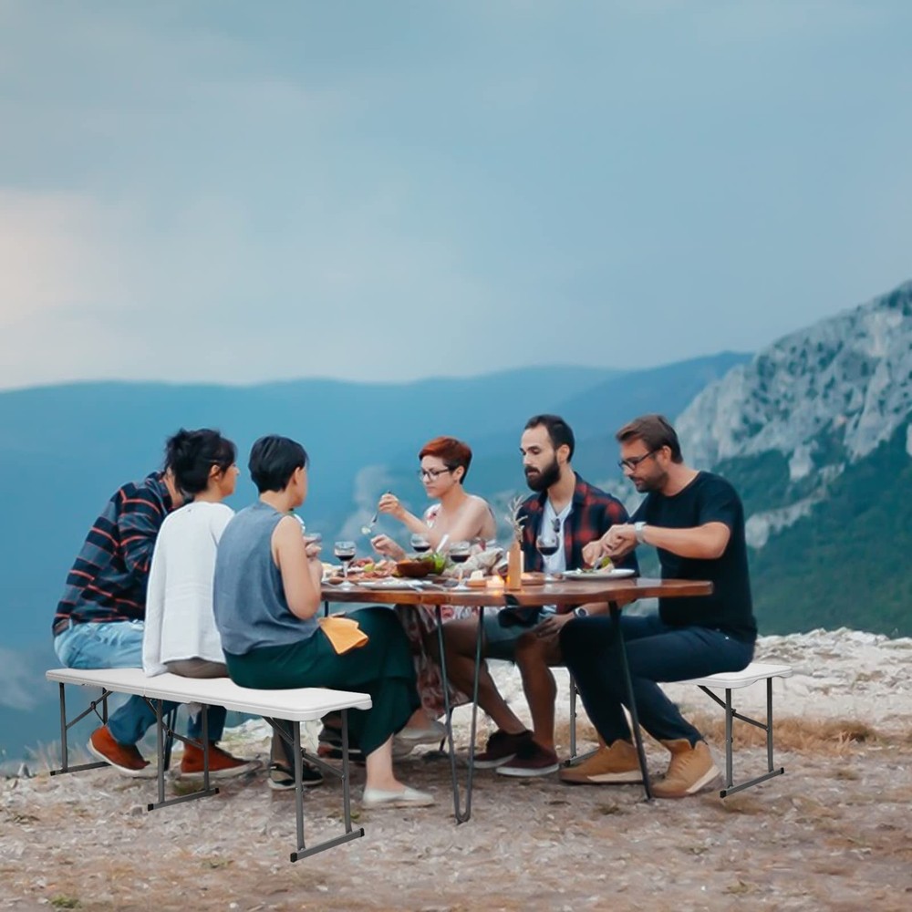 6FT Folding Table 1 Pack 6FT Folding Bench Seat 1 Pack