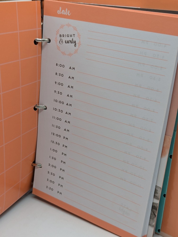 Day Planner W/Multiple Sections, Stickers, Sticky Notes, Pgs For Notes, Pockets