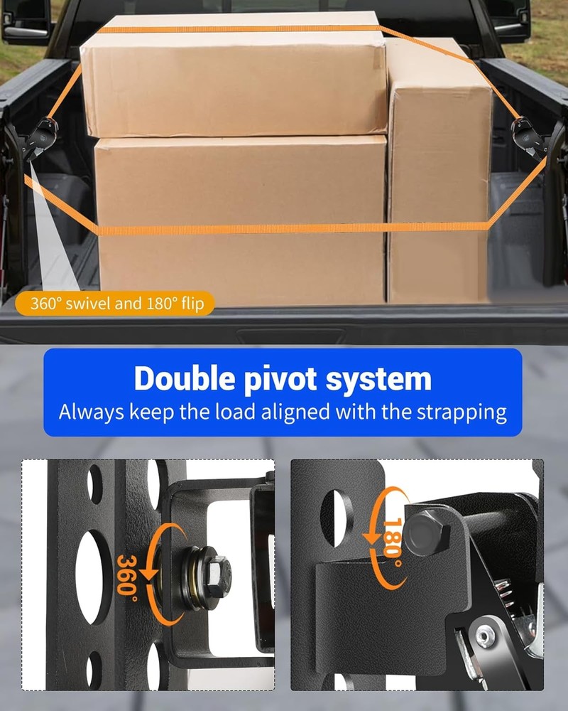 Dual-Pivot Retractable Tie Down Straps - Compatible with RAM 2500