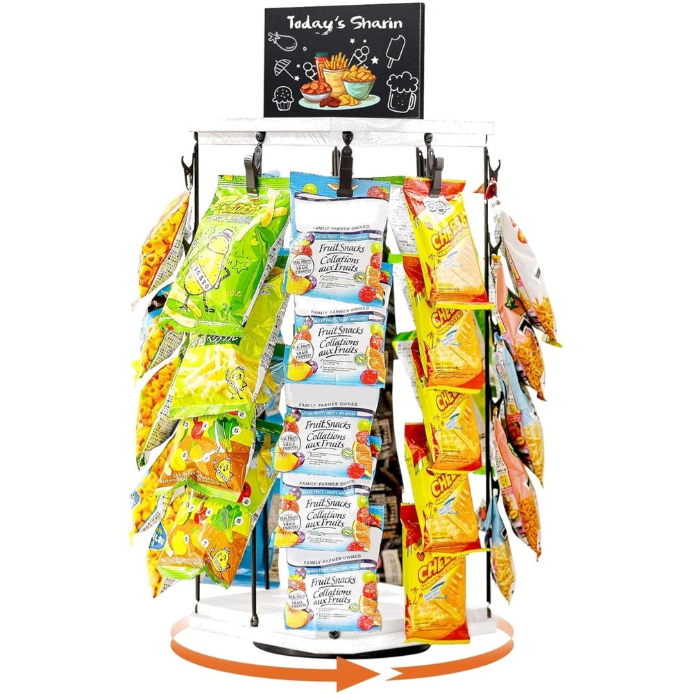 Space-Saving Chip Rack Display: 5 Tiers with 40 Clips - Effortless Access!