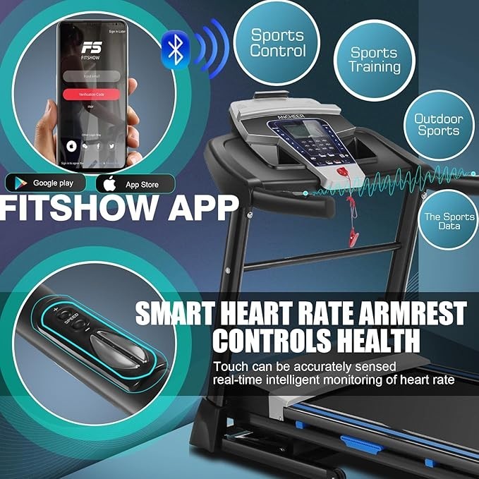 ✅4.5HP Electric Treadmill w/Bluetooth Speaker,LCD Display,Max 9MPH Treadmill✅