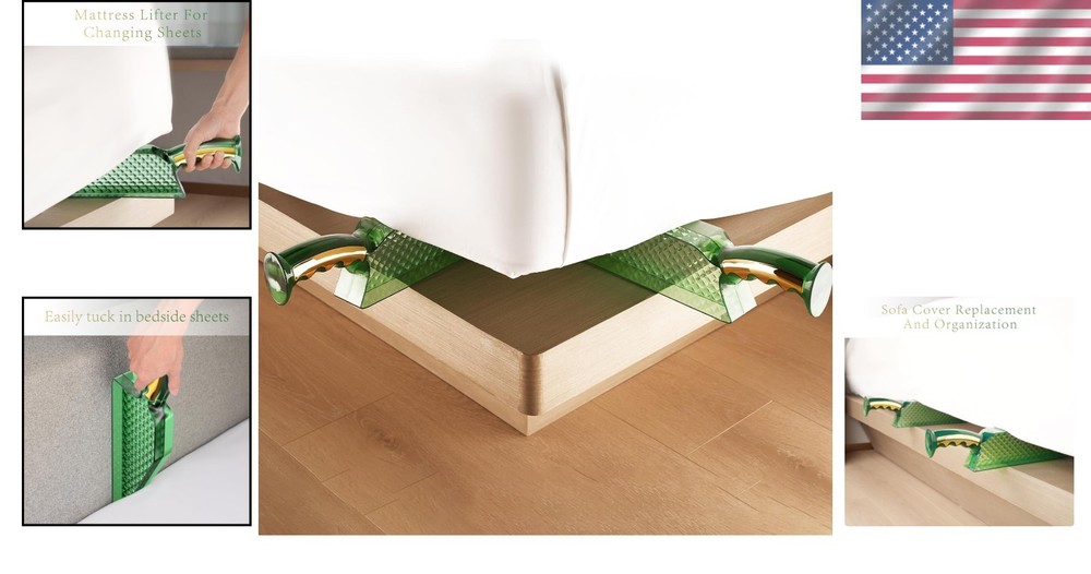 Ergonomic Mattress Lifter Wedge - Easy 2-Piece Bed Maker Tool for Sheet Changing