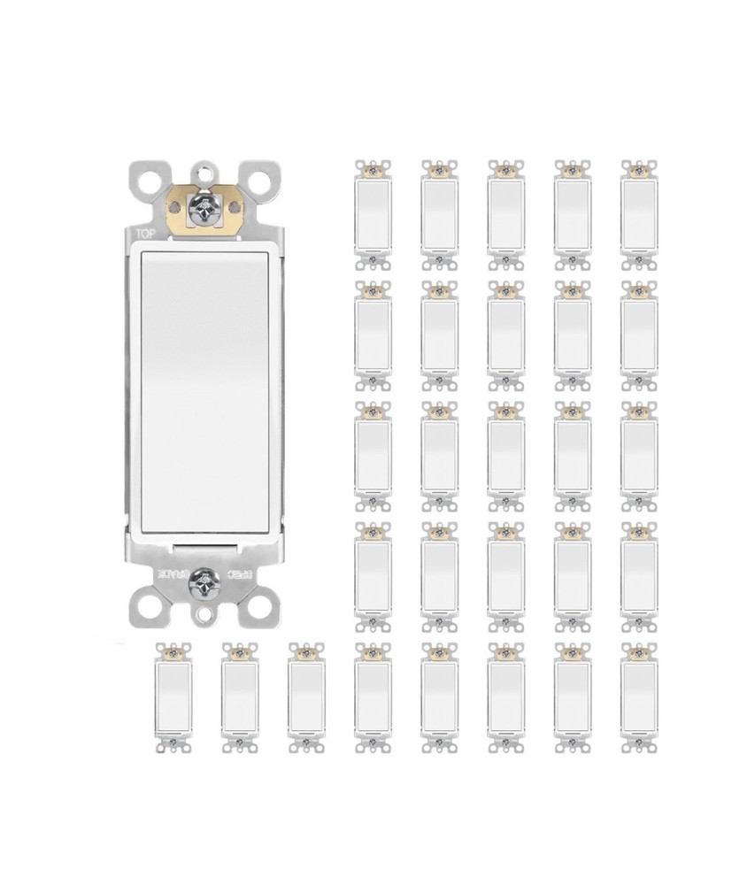 Thunderway 29 Pack, 3-Way Light Switch White Matte Decorator Light Switch 15A