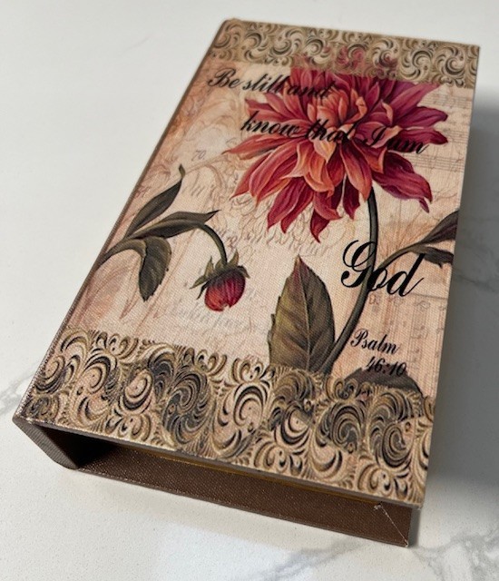 Decorative book Safe shaped storage box flowers GOD PSALM