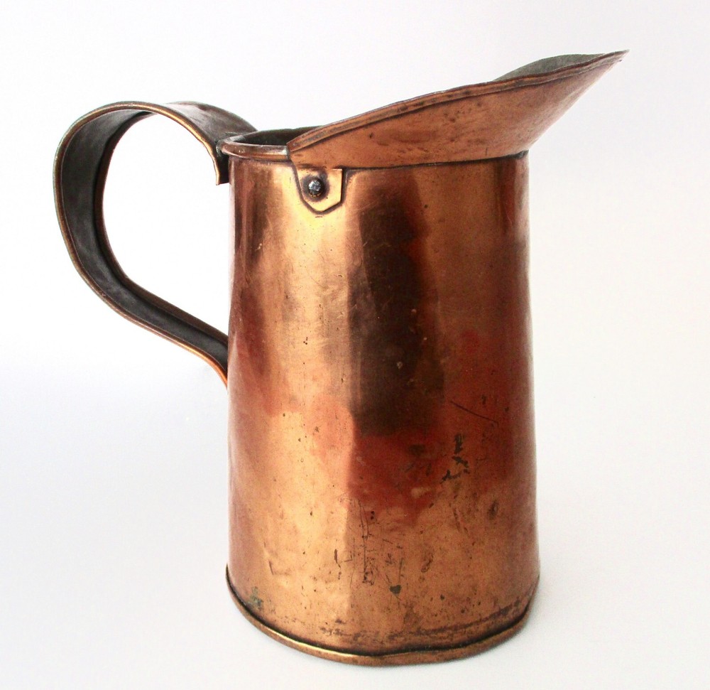 Antique Copper Planter & Antique Copper Pitcher