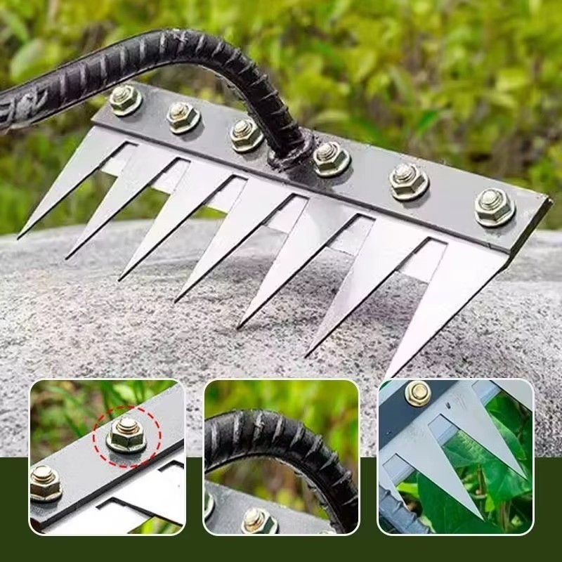 6 Teeth Iron Gardening Hoe & Rake Tool