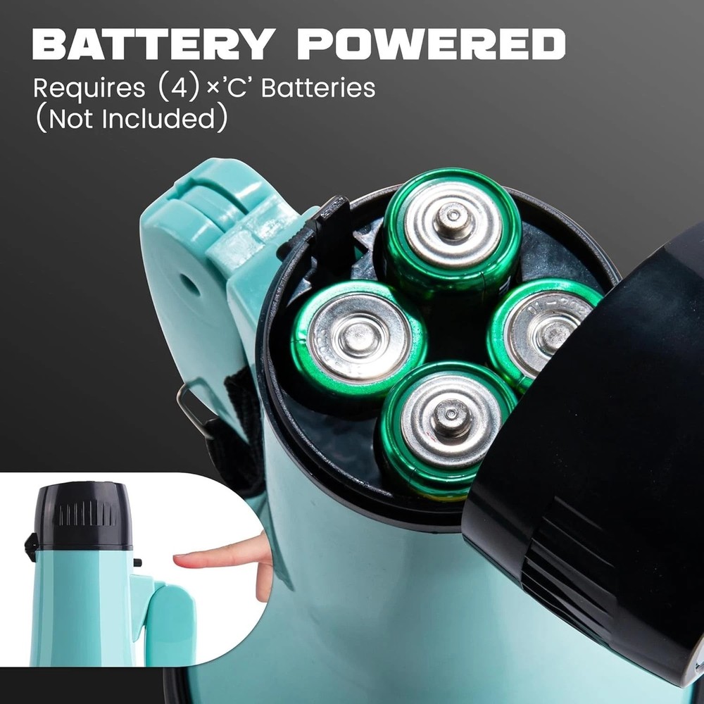 Lightweight 20W Megaphone with Volume Control & Recording Function, 5.4"W