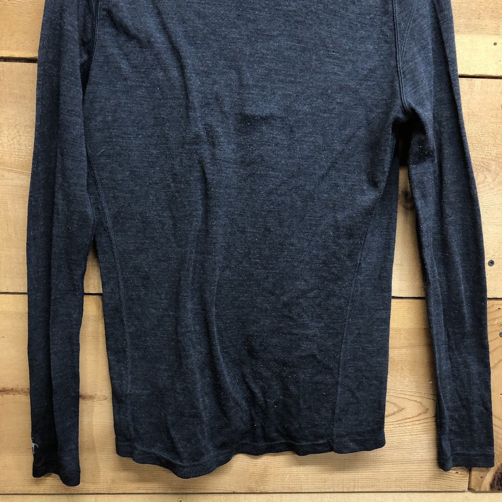 Smartwool Merino Wool 1/4 Zip Pullover Long Sleeve Mens Size Small Gray Stretch