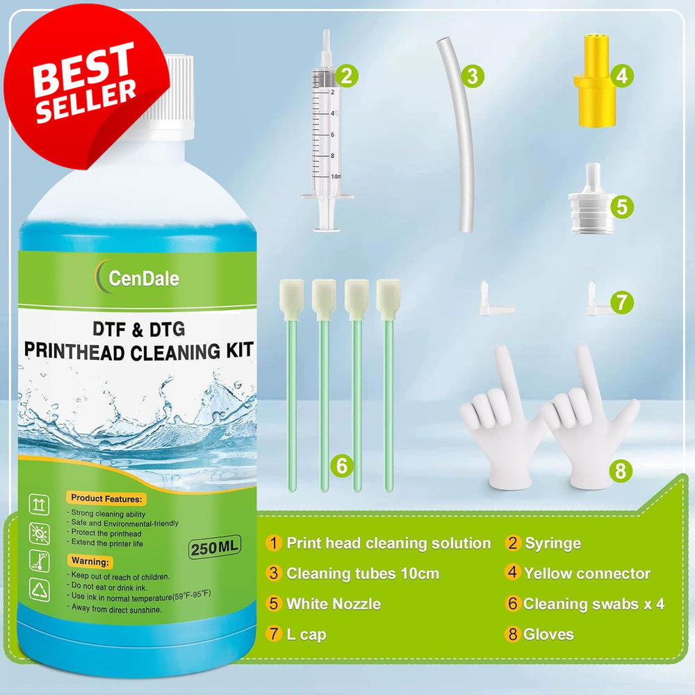 DTF Cleaning Kit 250ml Printer Solution Universal Print Head Cleaner US