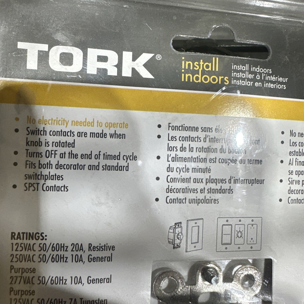 Tork In-Wall Springwound Interval Timer Switch RFF60M Indoor White Faceplate {7}