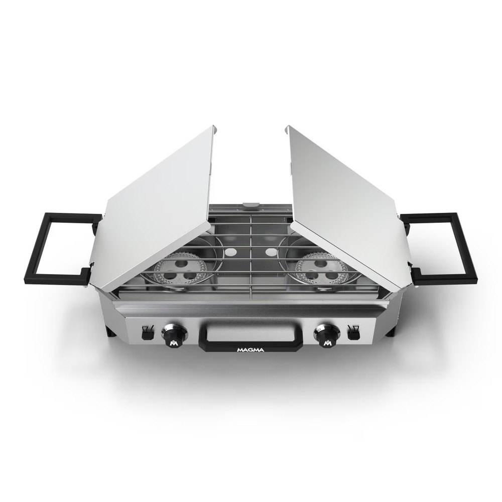 Magma Crossover Double Burner Camping Stove With Griddle Top