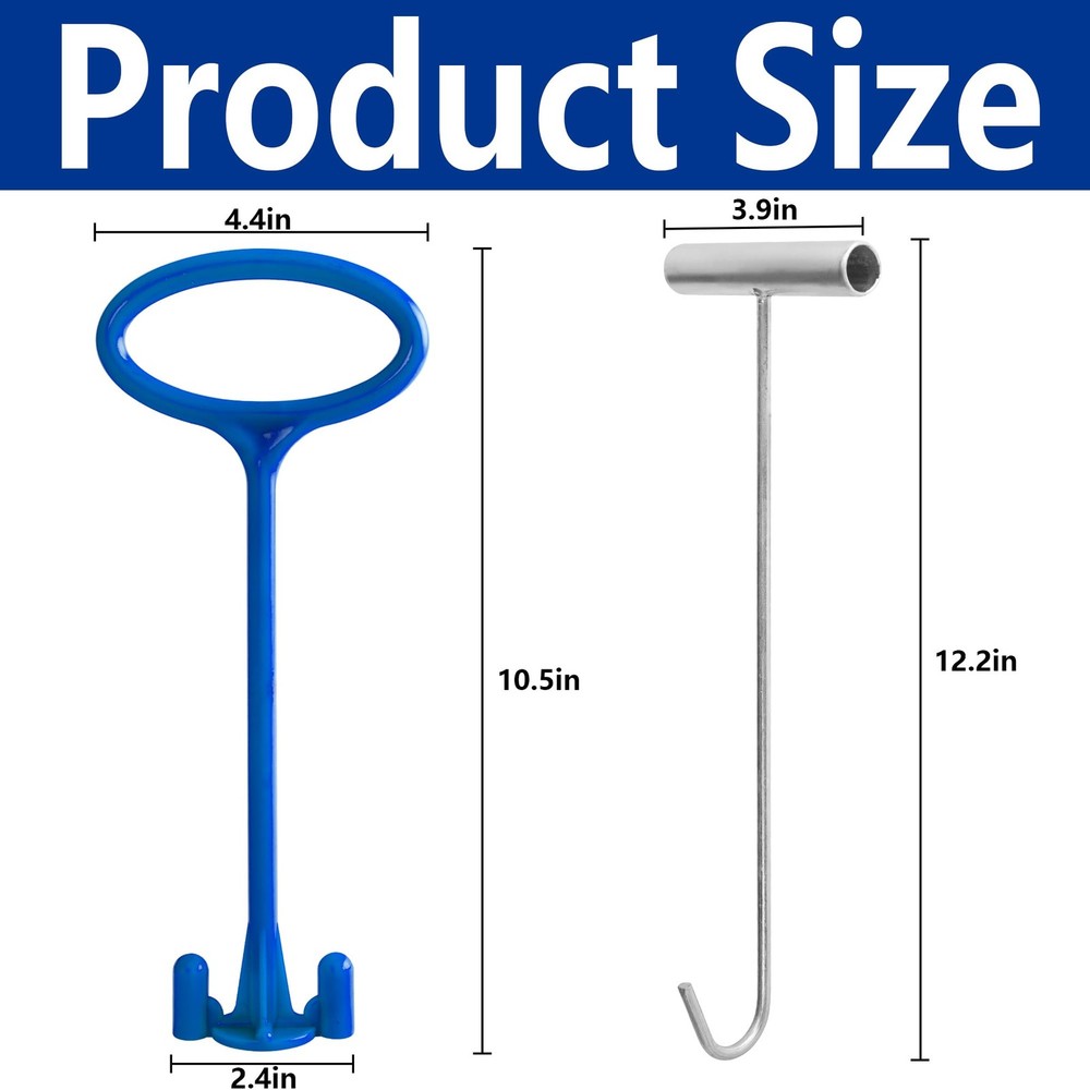 Skimmer Basket Handle,Universal Pool Skimmer Baskets Hook Tool with Handle,In...