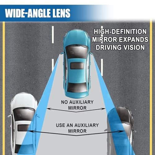 Car Blind Spot Mirror, Adjustable Frameless HD Convex Rearview Side Rectangular