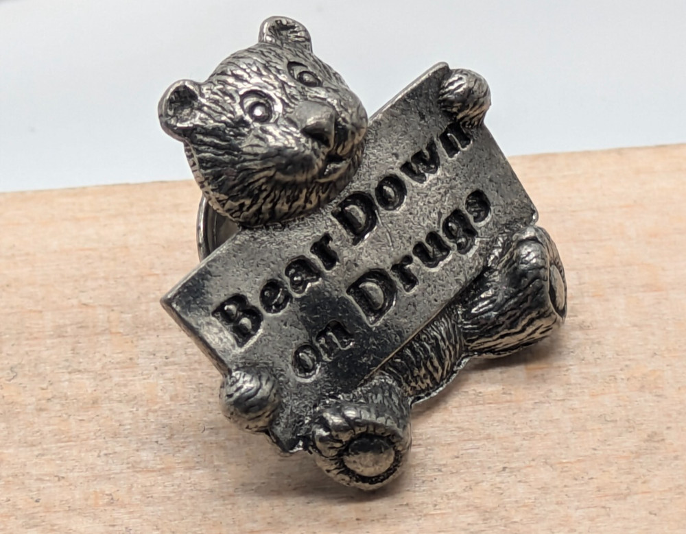 Bear Down on Drugs Lapel Pin