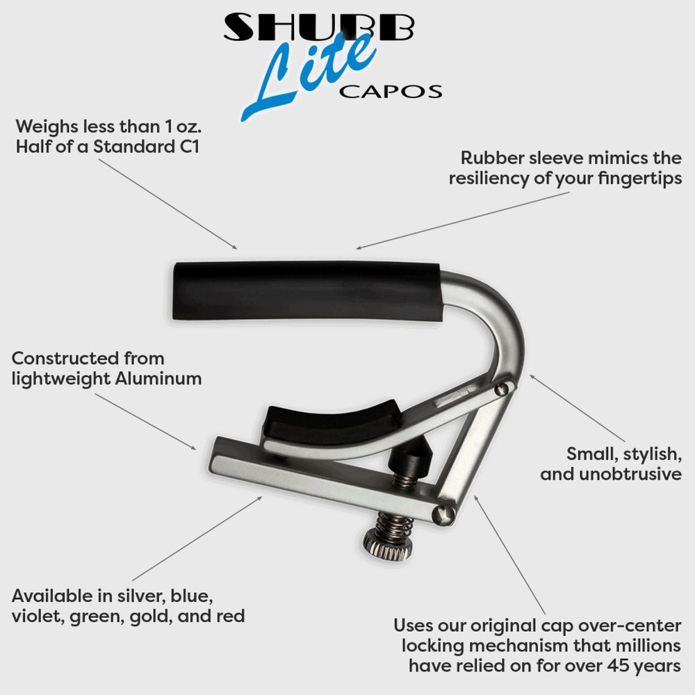 Shubb L2GRN Lite Capo for Nylon String Classical Guitars, Green