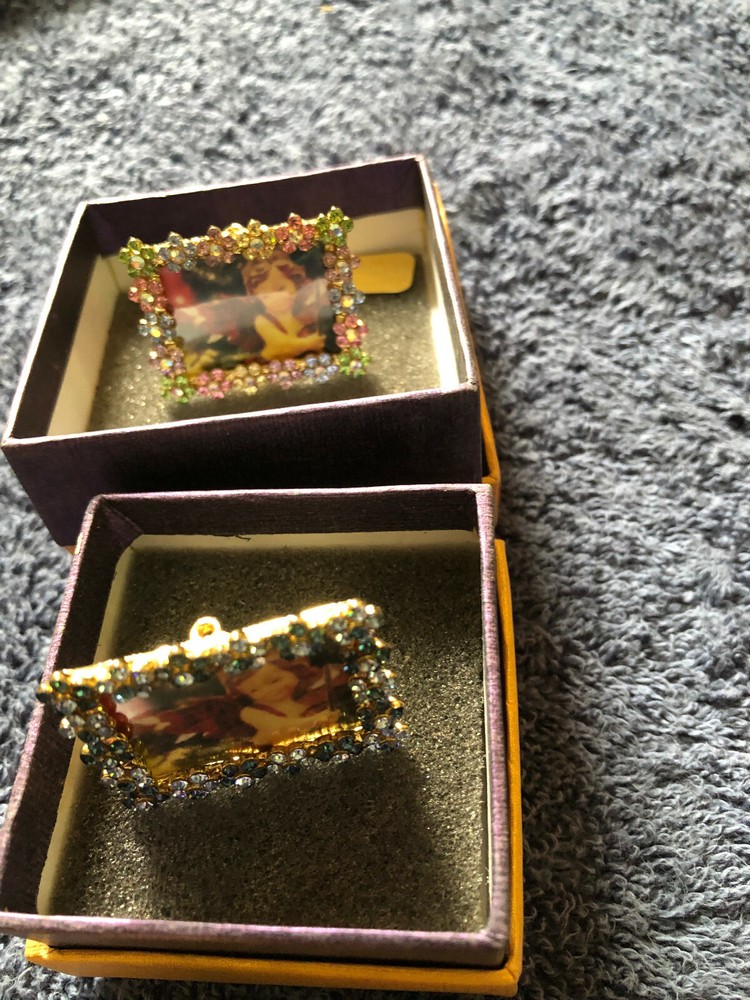 Small Multi Colored Jeweled Picture Frames New