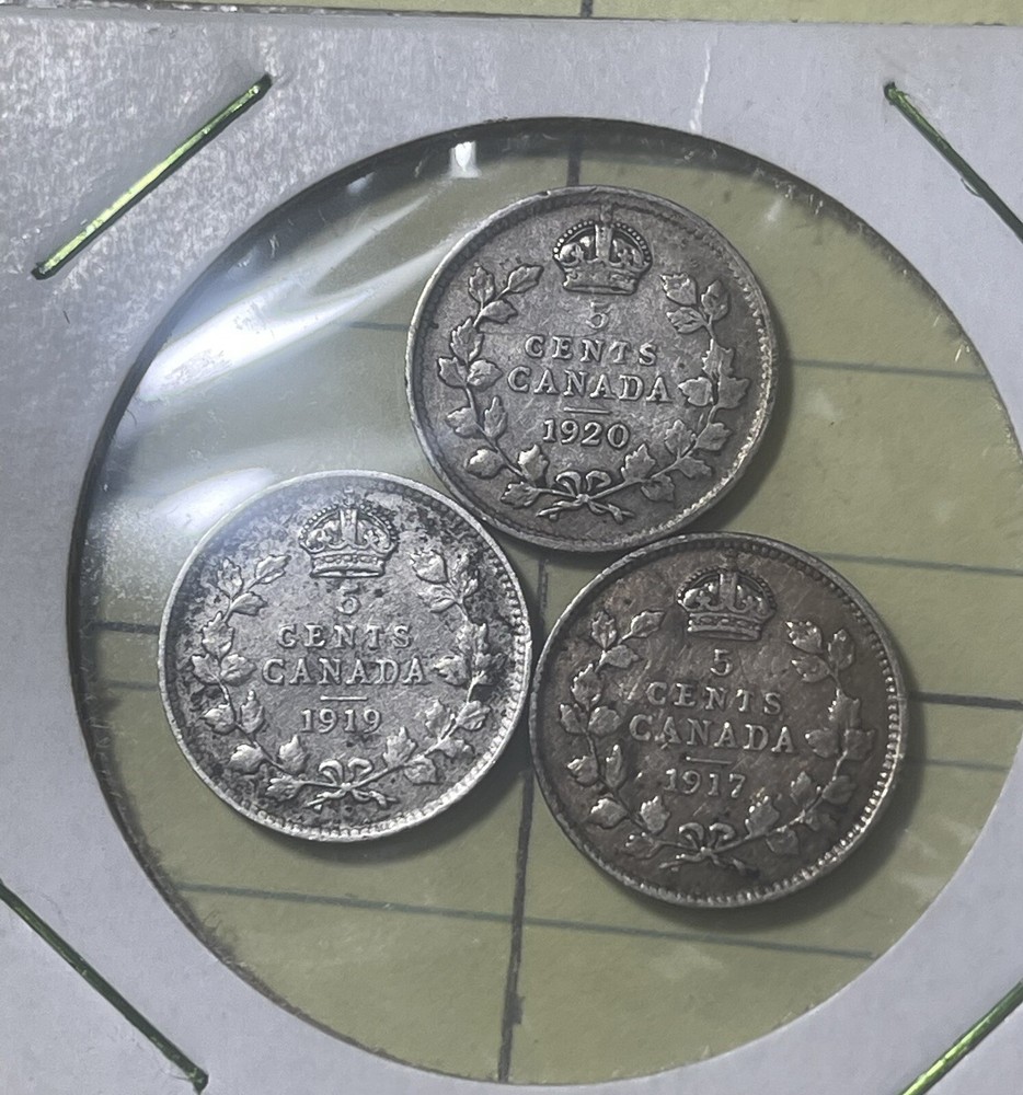 canada 5 cents silver lot