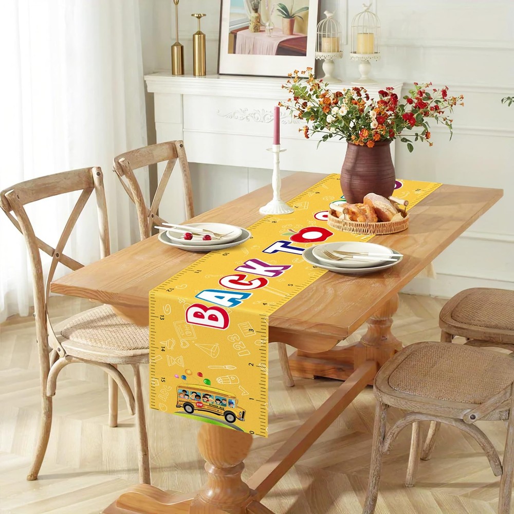 Back to School Table Runner Ruler Table Runner Back to School Decorations for...