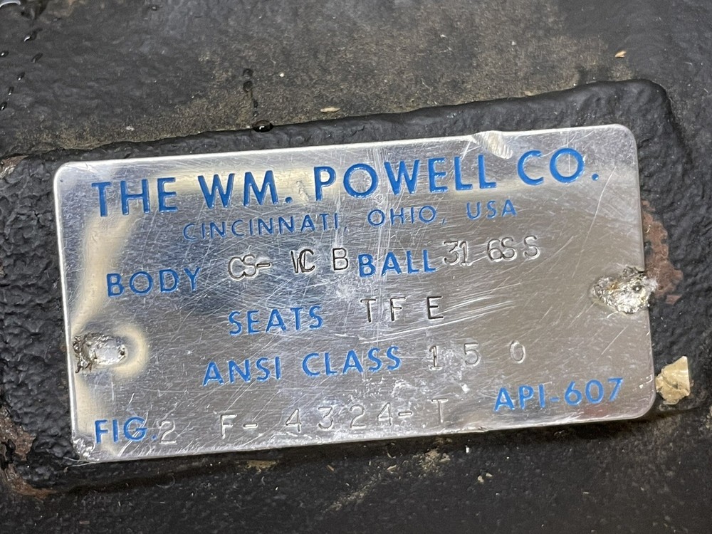 WM. POWELL CLASS 150 SWING CHECK VALVE FREE SHIPPING