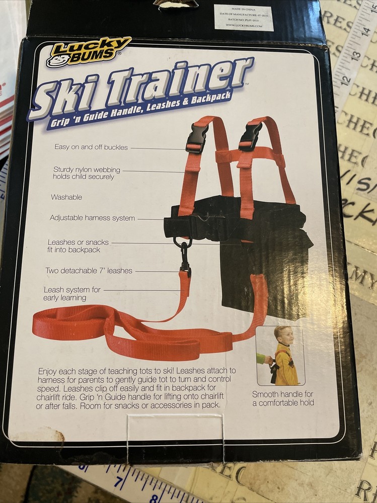 Lucky Bums Ski Trainer Grip N Guide Handle Leashes& Backpack Red/Black