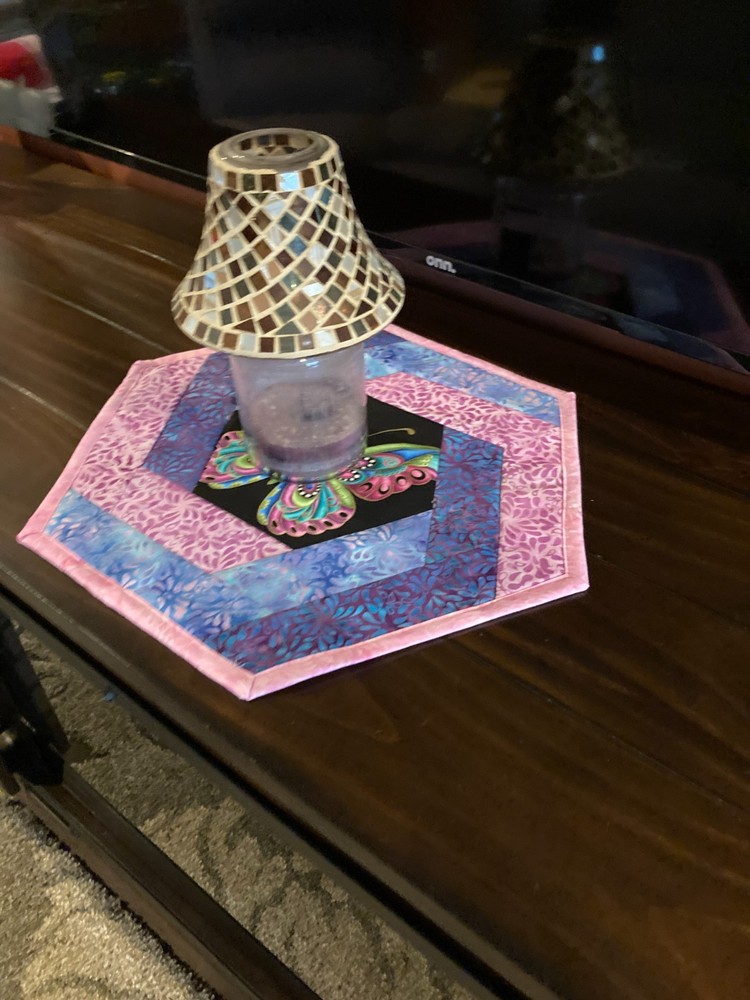 June Night Sky Butterfly Hexagonal Table Topper