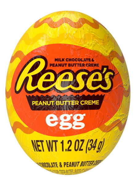 REESE'S Milk Chocolate Peanut Butter Creme Eggs Candy, Easter, 1.2 oz Box (4 Pc)