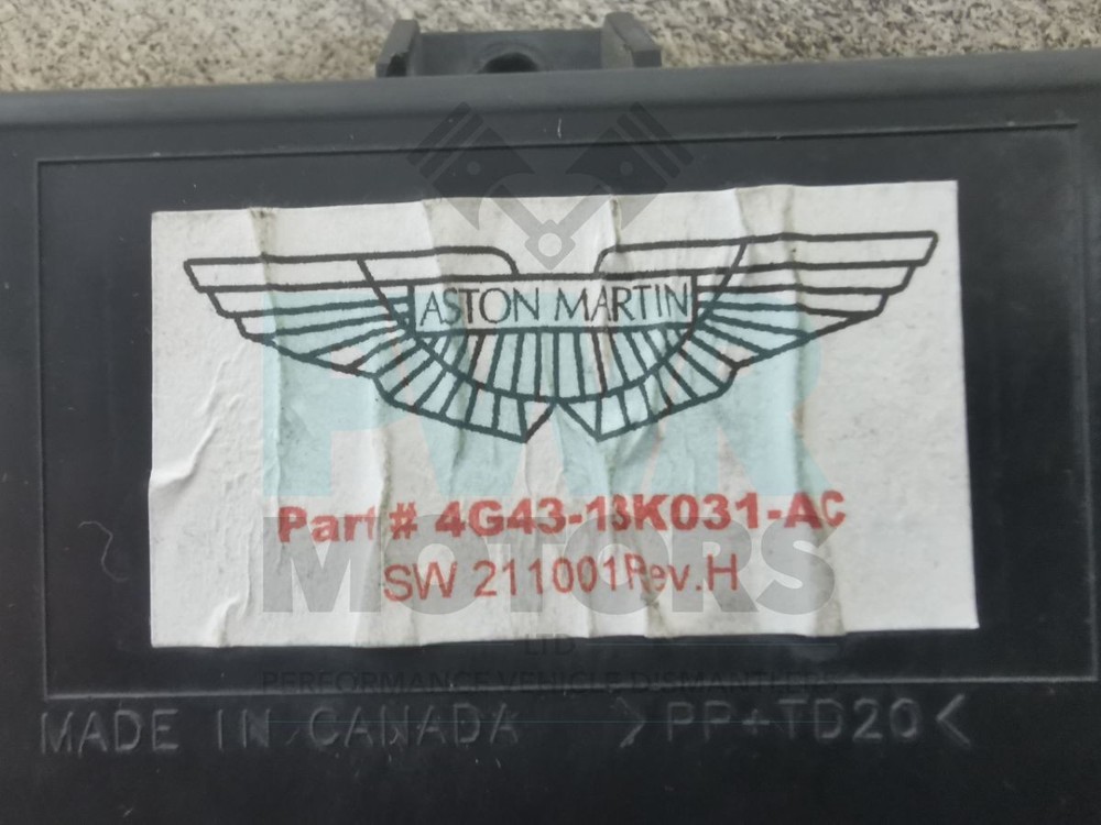 ASTON MARTIN DB9 Headlight Leveling Control Module Unit ECU 4G43-13K031-AC