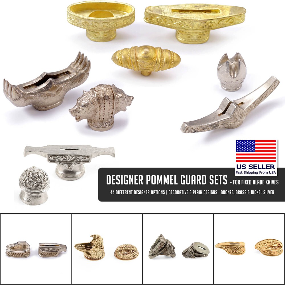 Knife Handle Pommel & Guard Matching Sets - 44 Different Designer Options