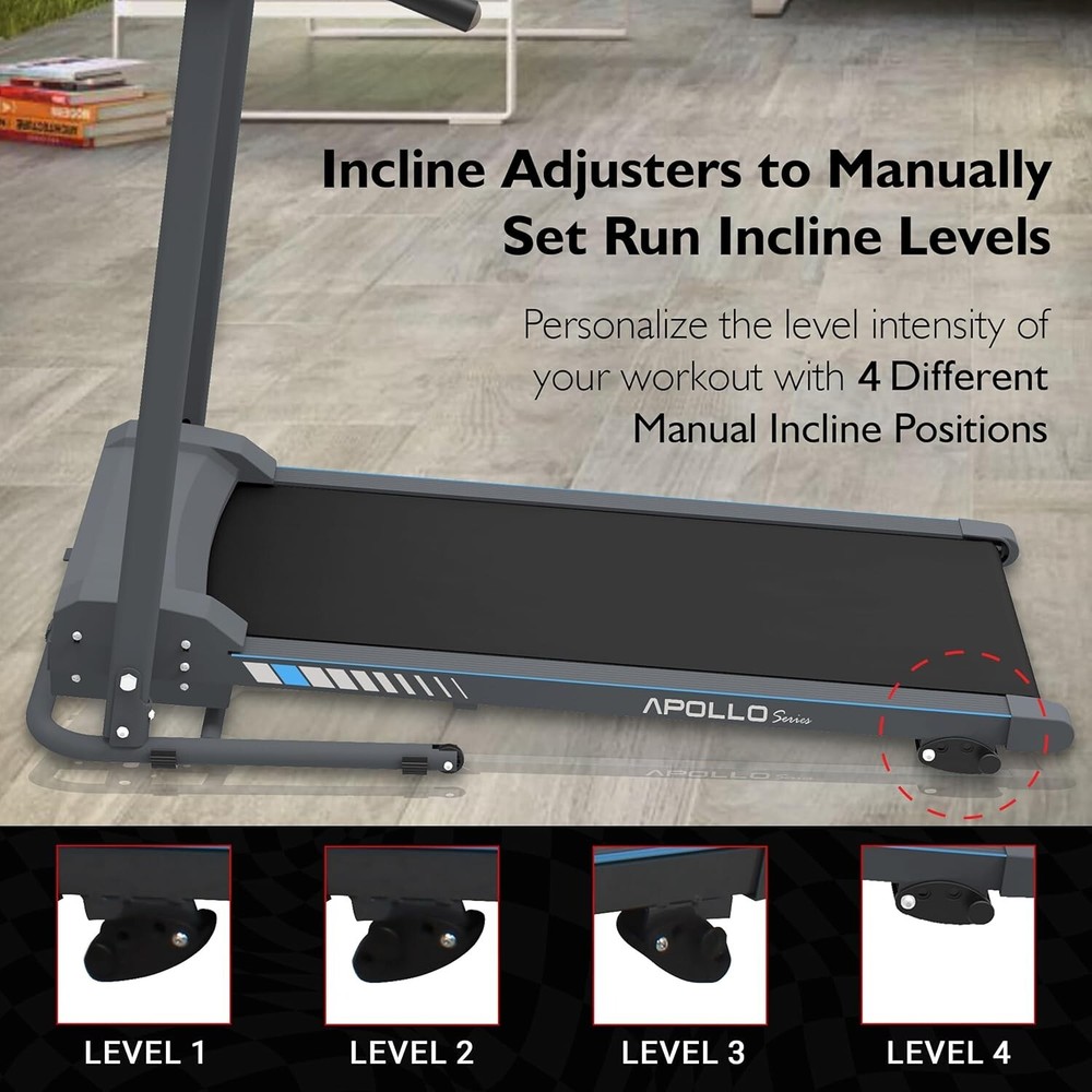 Smart Digital Folding Treadmill w/ LCD Display & Bluetooth for Home Use - 6 MPH