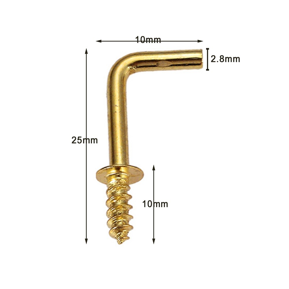 10/20Pcs Metal Right Angle Screw Hook Sheep Eye Hook Frame Hardware 6 Size