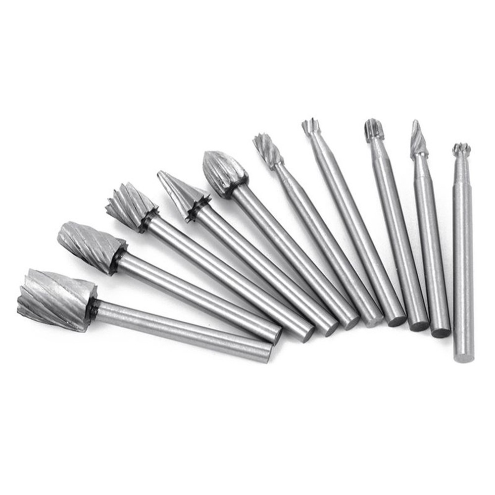 10pcs Top-Grade Tungsten Carbide Burr Bit Set for Dremel - Carv Durable & Sharp