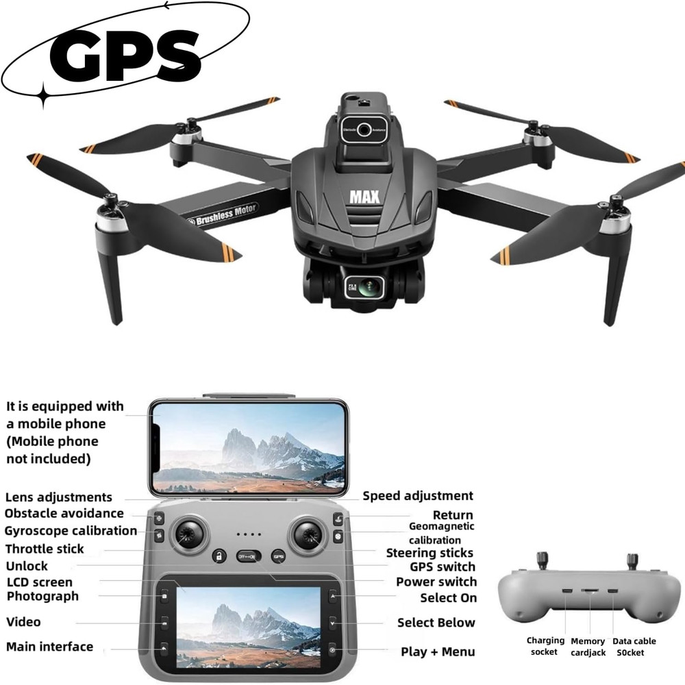 GPS Drone with 4K Camera, 4.5" LCD Display Screen Controller- 3,280Ft RC Range,