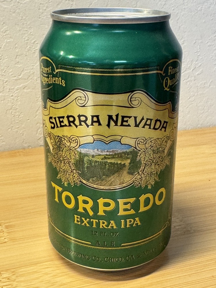 Sierra Nevada 12 oz Torpedo Extra IPA - Empty Beer Can Bottom Opened